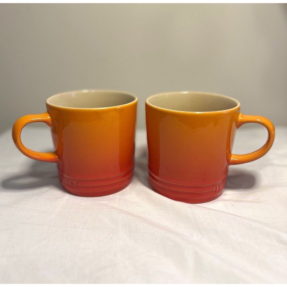 Le Creuset Ombre Orange/Red Ceramic Coffee Mug Set, 2-Piece 12 oz